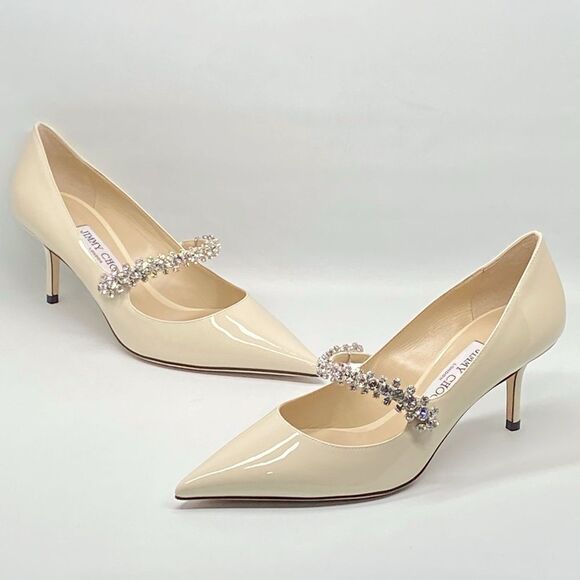 Jimmy Choo Bing Patent Crystal-Strap Pumps size 38 - Picture 11 of 16